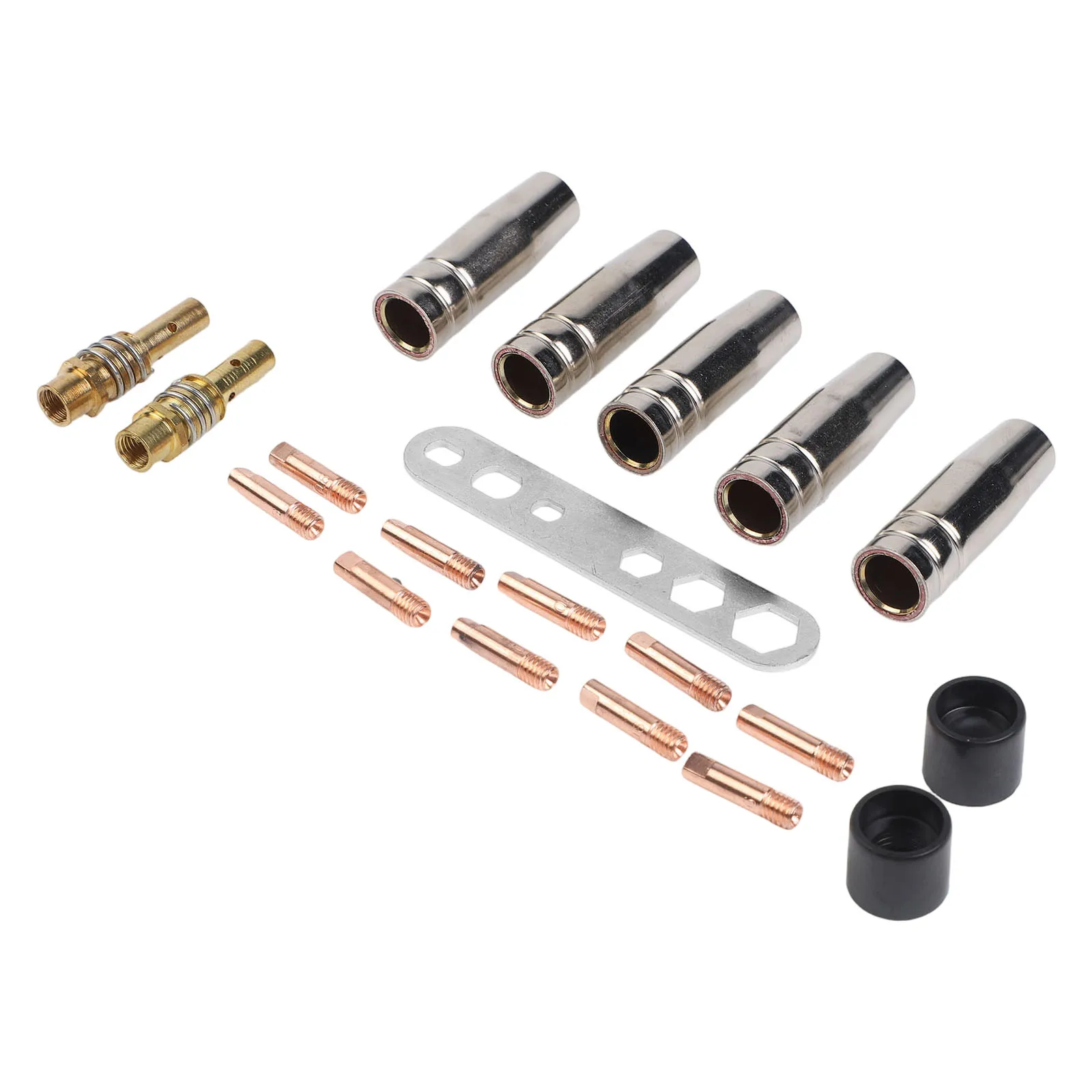 Essential 22PCS For MIG Welding Accessories for MAG Usage Features Gas Nozzles Diffusers Insulators and Wrench