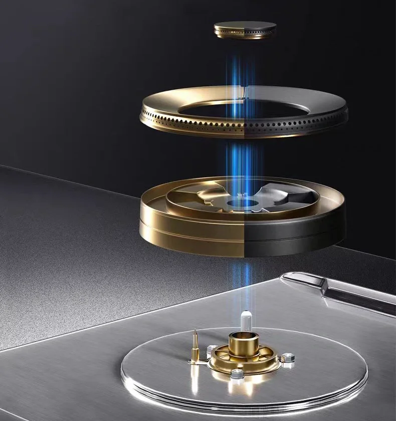 Four Burner China Happy Home Smart Stainless Steel Gas Stove for Kitchen Household