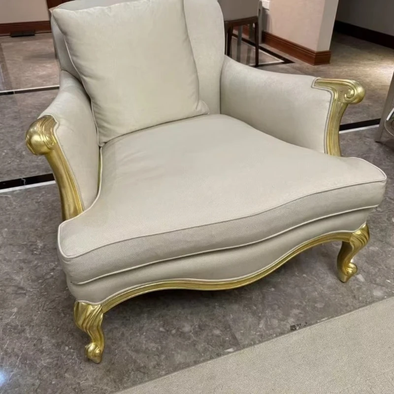 

Solid wood frame fabric soft bag method kiss single sofa living room leisure single sofa