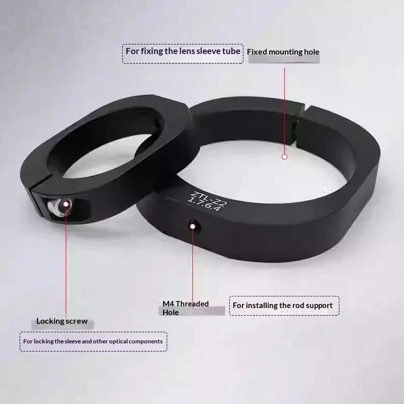 Flexible Lock Lens Sleeve Fixture Aluminum Black SM Sleeve Slip Ring Optical Lens Mount Holder