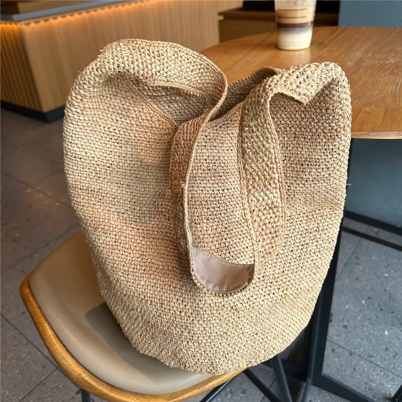 

Large Capaci St Woven Tote Bag Women's Faionable Underarm Bag Summer 2025 Single oulder Bag Versatile Casual Bag