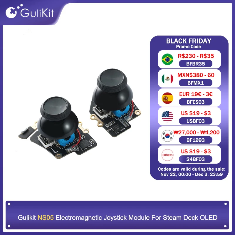 Gulikit SD05 Electromagnetic Joystick Module for Steam Deck OLED No Drifting Joystick Design for Repair Replacement