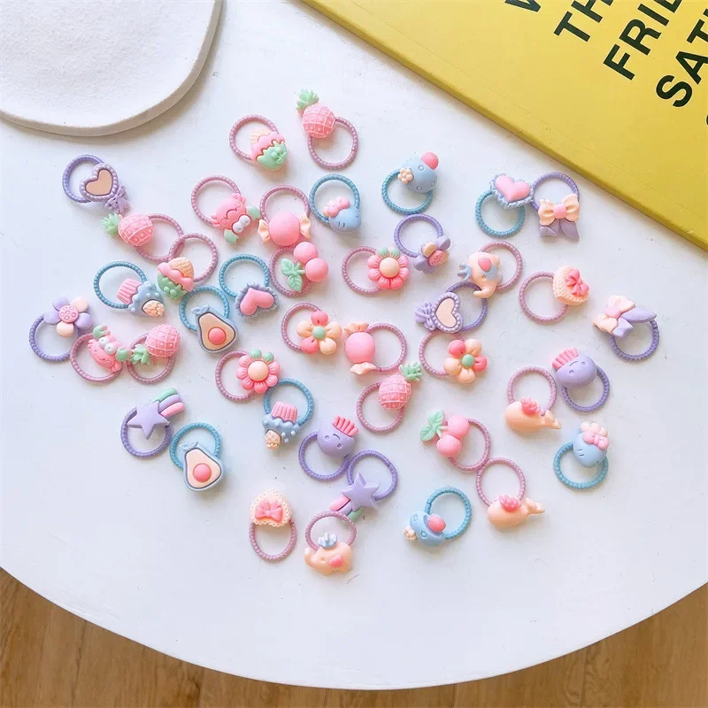 40pcs Pet Rubber Band Dog Rubber Band Does Not Hurt Hair Schnauzer Yorkshire Teddy Braids Hair Loop Cartoon Love Hair Loop