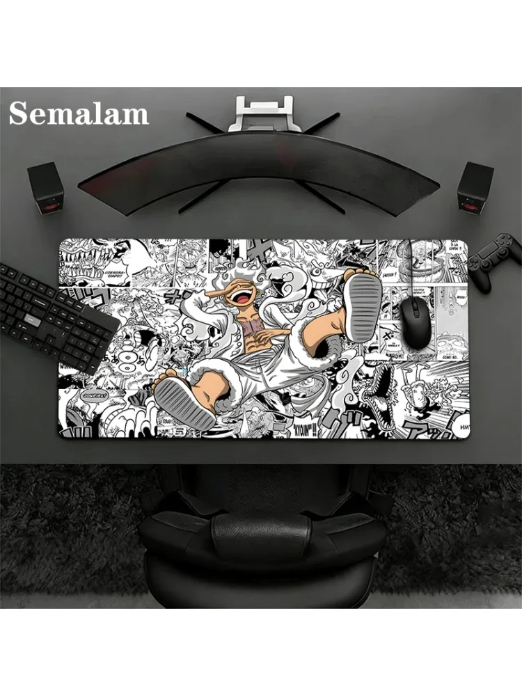 Podkładka pod mysz One PIECE Luffy, duża, rozszerzona, antypoślizgowa, z gumową podstawą i obszytymi krawędziami, dla graczy PC, laptopów i klawiatur. — zdjęcie produktu 7