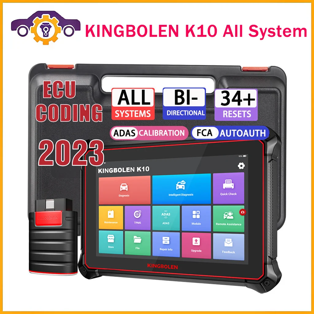 

KINGBOLEN K10 All System Car Diagnostic Tools 34 Resets IMMO/GPF Resets ECU Coding Active Test Guide Function pk LAUNCH X431 V