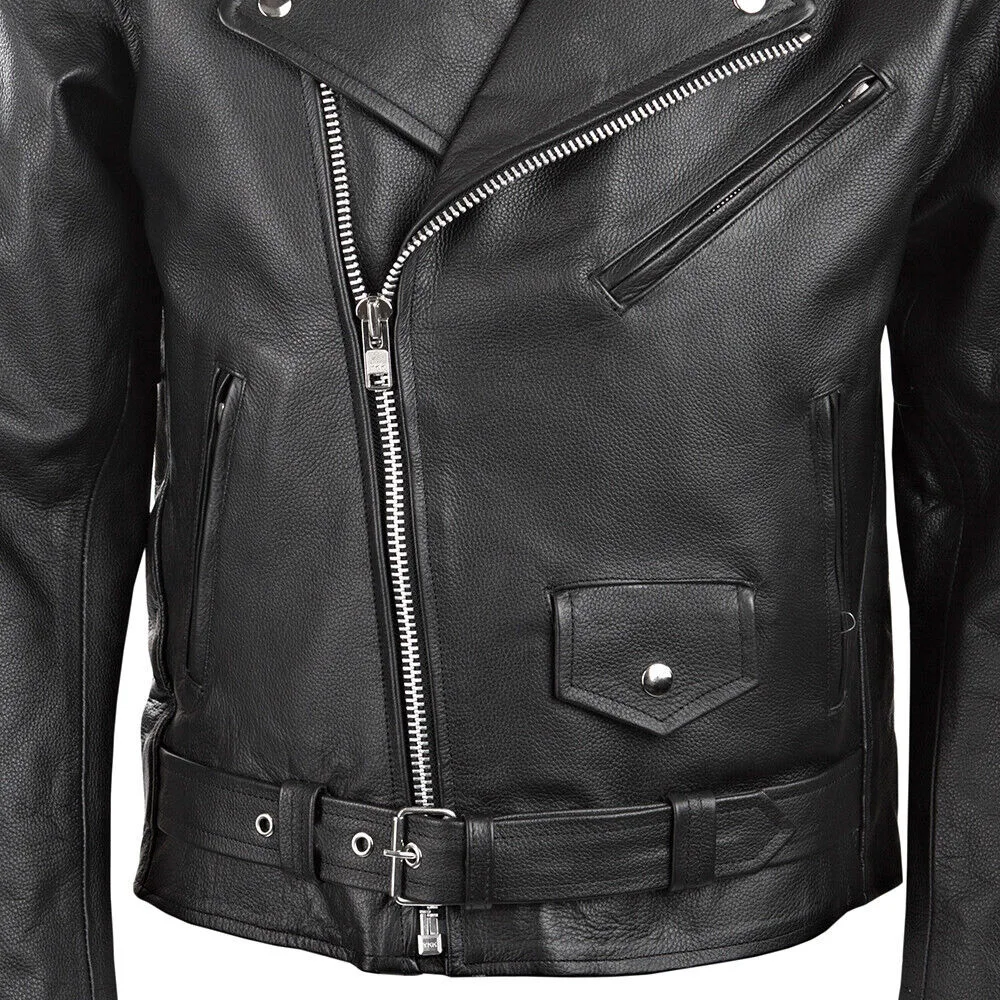 Men PU Leather Jacket Motorcycle Fashion Slim Fit Leather Coat