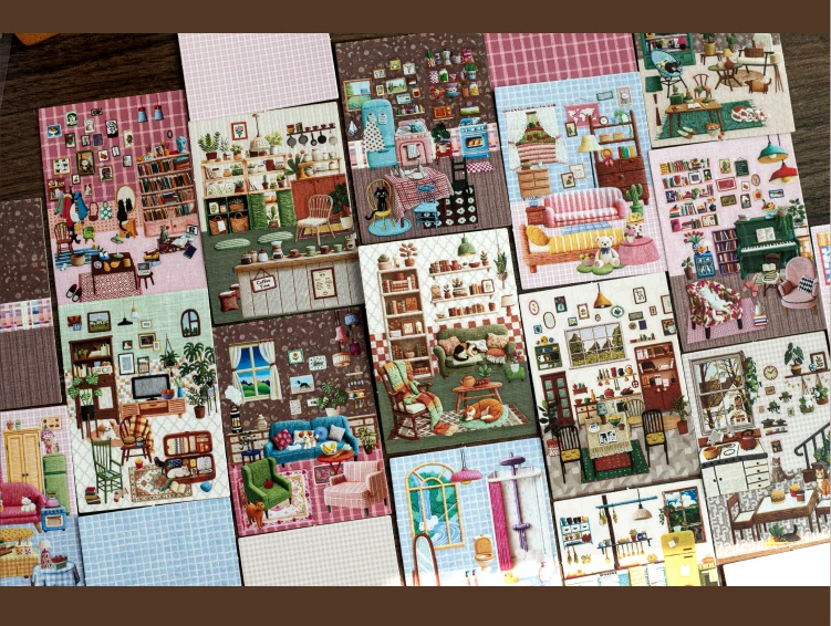 Journal GO Niedliche Gemütliche Raum-Aufkleber Collage Junk Journal Karten-Bastelmaterialien DIY Landschaftsmaterialien Scrapbooking Planer DIY Abziehbilder – Detail 14