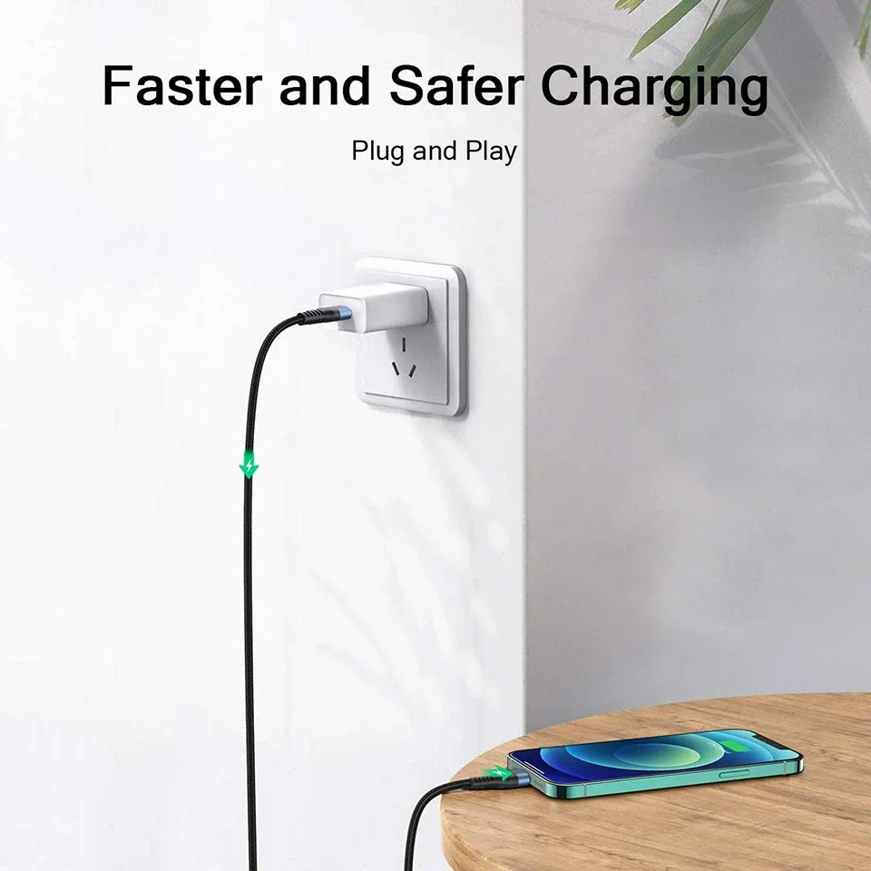 QGeeM MFi USB Cable for iPhone 12 Pro Max X XR 11 8 7 Plus 2.4A Fast Charging Lightning Cable USB Data Cable Phone Charger Cord