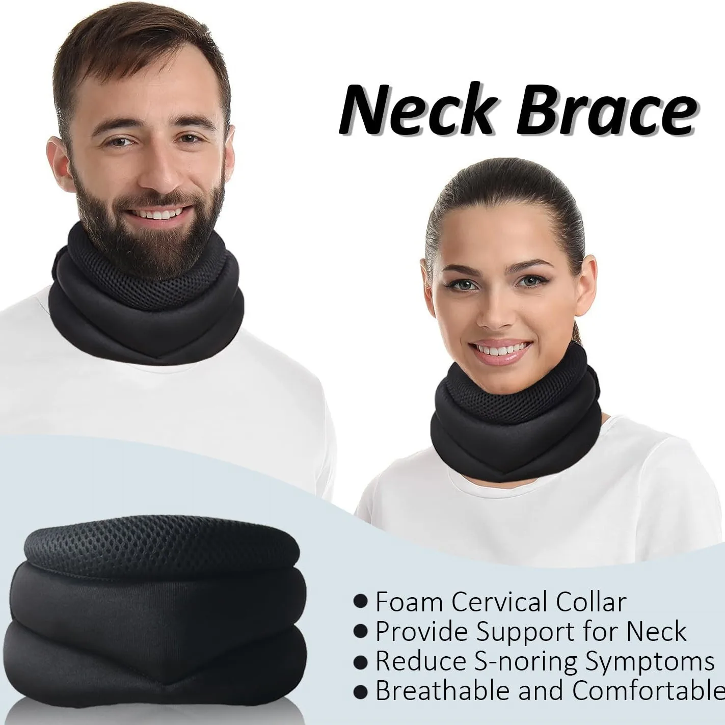 Adjustable Neck Brace Support for Neck Spinal Pain Relief Breathable Sponge Cervical Collar Soft Spinal Support Neck Care