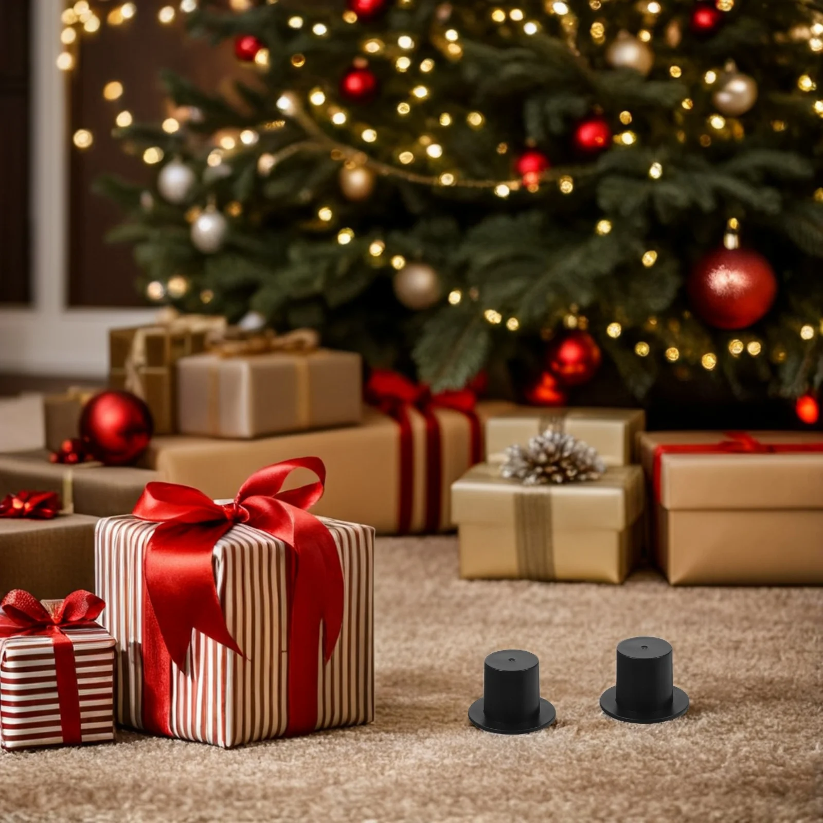 

100Pcs Mini Hat for DIY Plastic Craft Material Size S Black Delicate Lively Decoration Classroom Projects Mini Hat