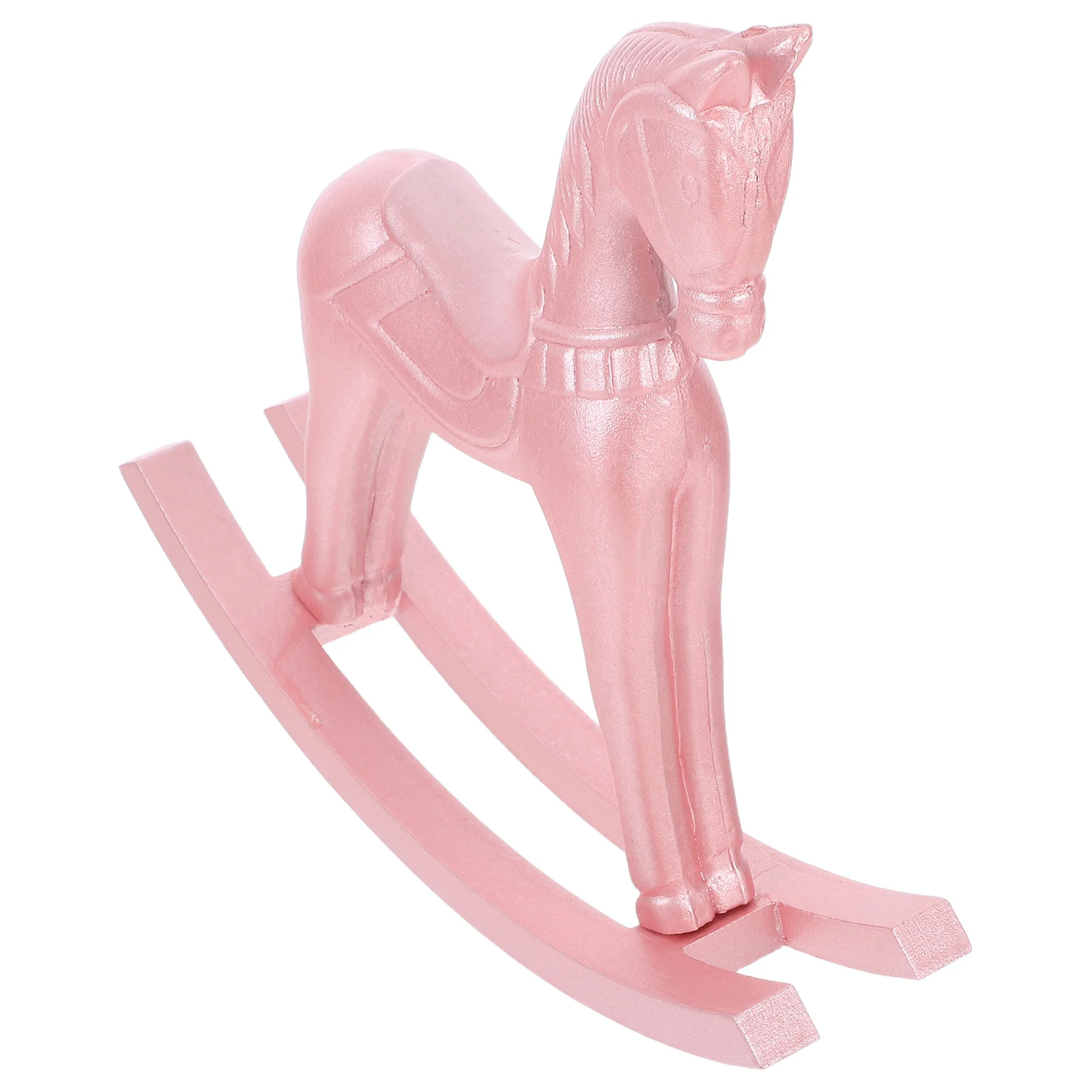 

Wooden Rocking Horse Mini Tabletop Ornament Colorful Pearlescent Finish Handmade Decor For Home Room Shelf Display Horse