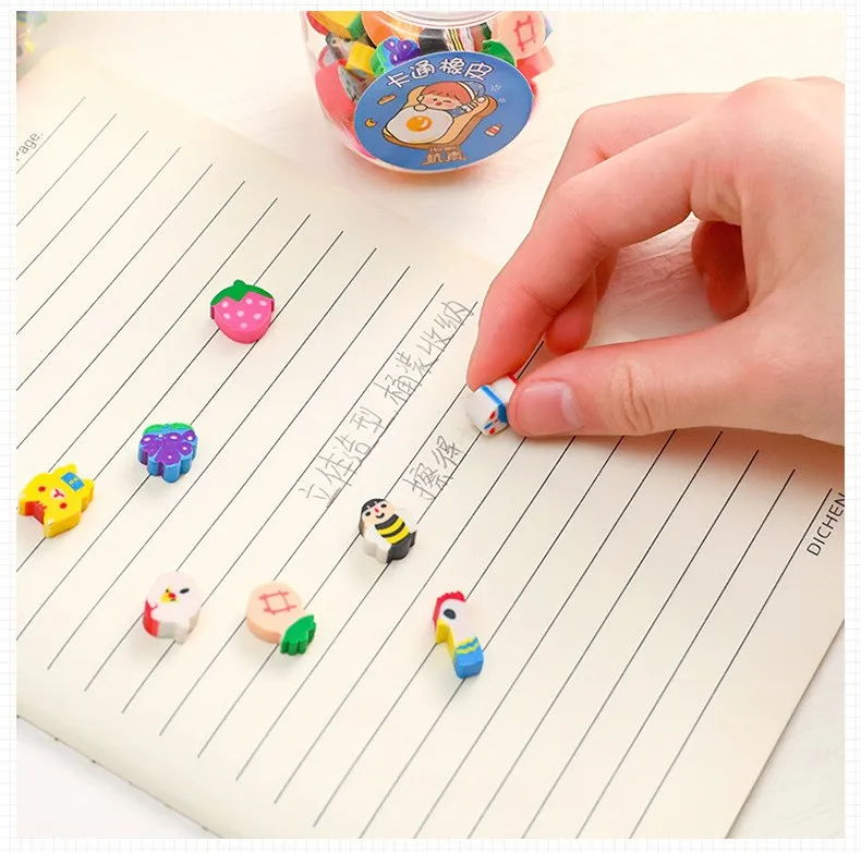 50/100 Stücke Bleistift Radiergummi Gummi Kawaii Tier Früchte Radiergummis Grundschüler Preise Werbegeschenk Schreibwaren Für Kinder – Detail 11