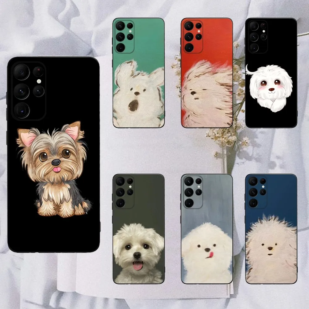 

Cartoon Maltese Dog Phone Case For Samsung Galaxy A20,A21s,A22,A31,A32,A52,A53,A72,73,A80,A91 Soft Black Cover