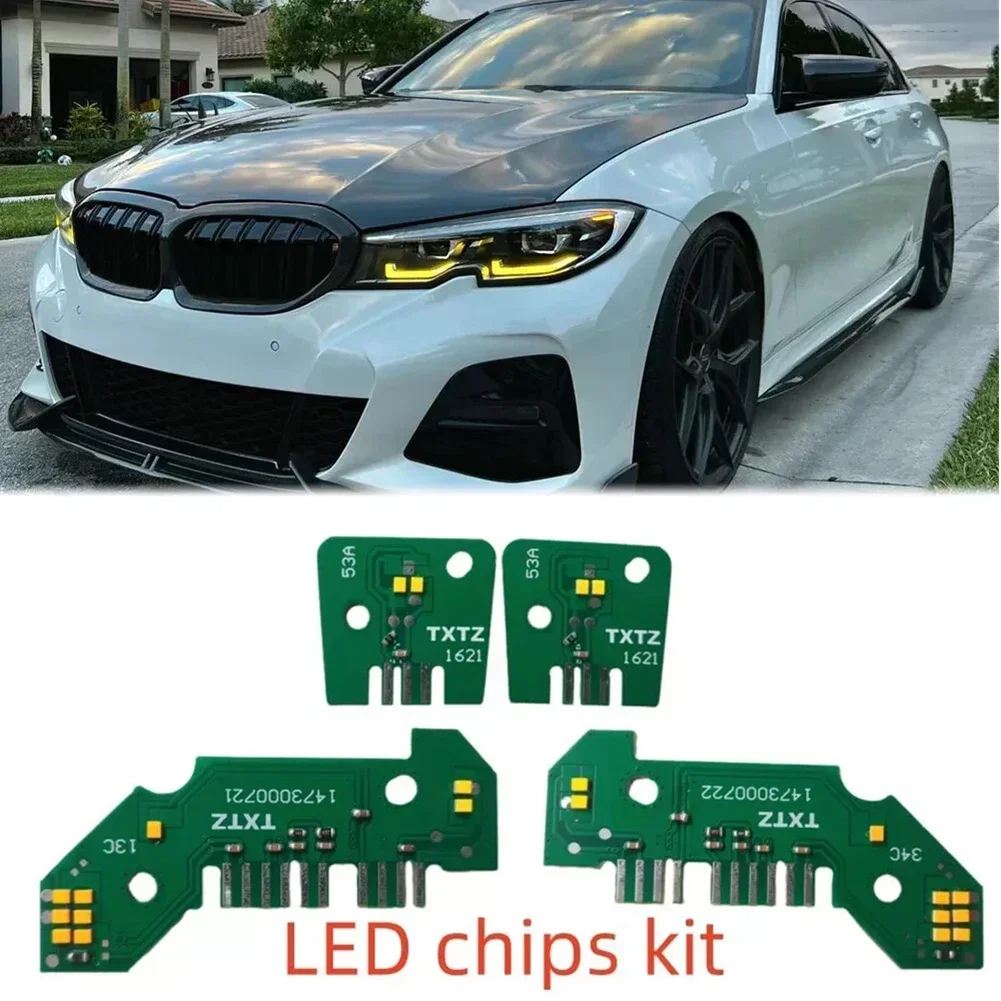 

Автомобиль желтый для светодиодных плат DRL 63118496133 63118496137 63118496138 Для BMW G20 330e 330i M340i 2019-2021 Фара