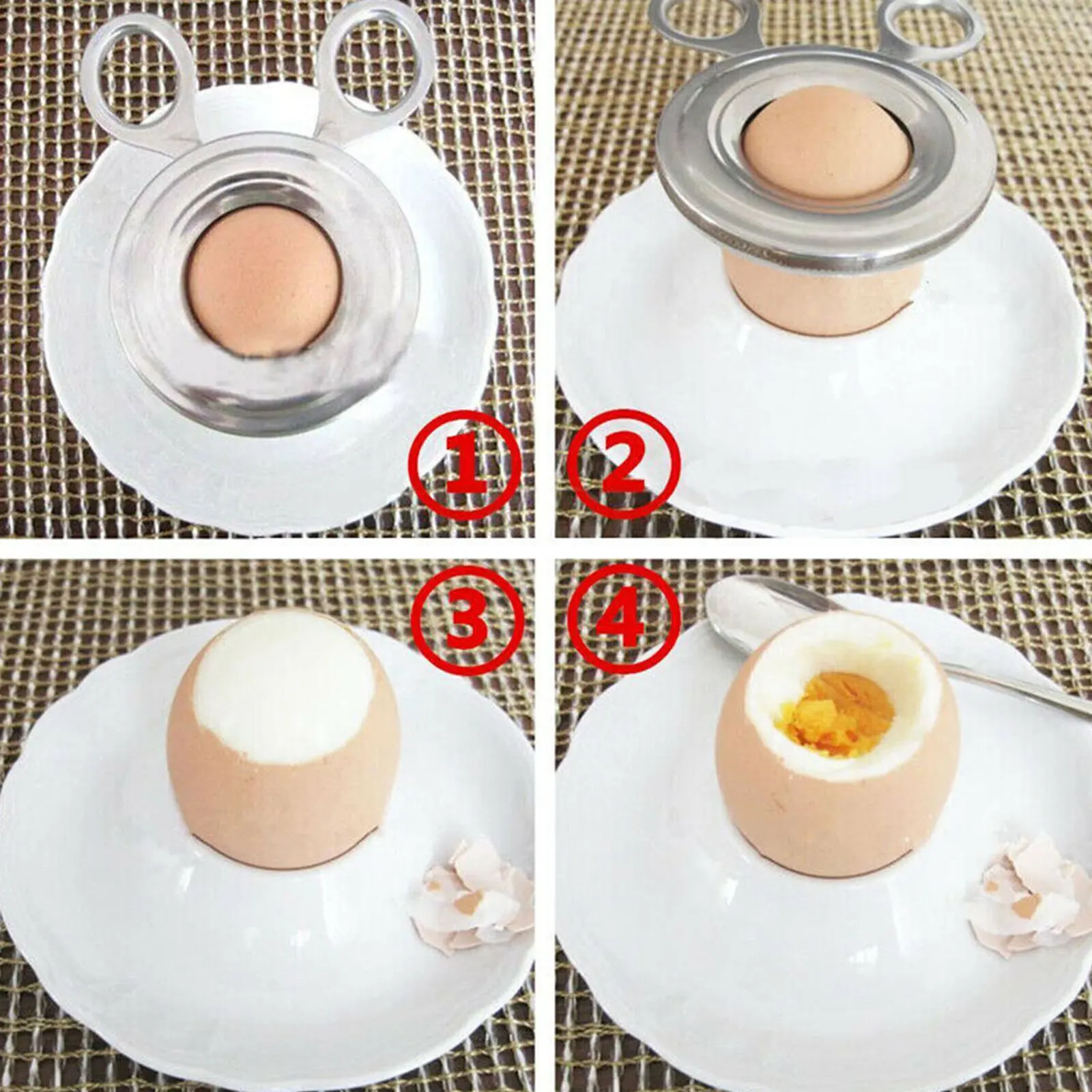 Stainless Steel Egg Topper Cutter Egg Clip Egg Opener Egg Shell Cracker Separator Durable  Egg Shell Topper  scissor