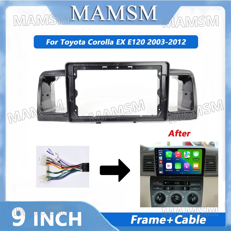 2 Din Radio Frame For Toyota Corolla EX E120 2003-2012 Car Player DVD Dashboard Audio Panel Mount Installation Fascia Frame