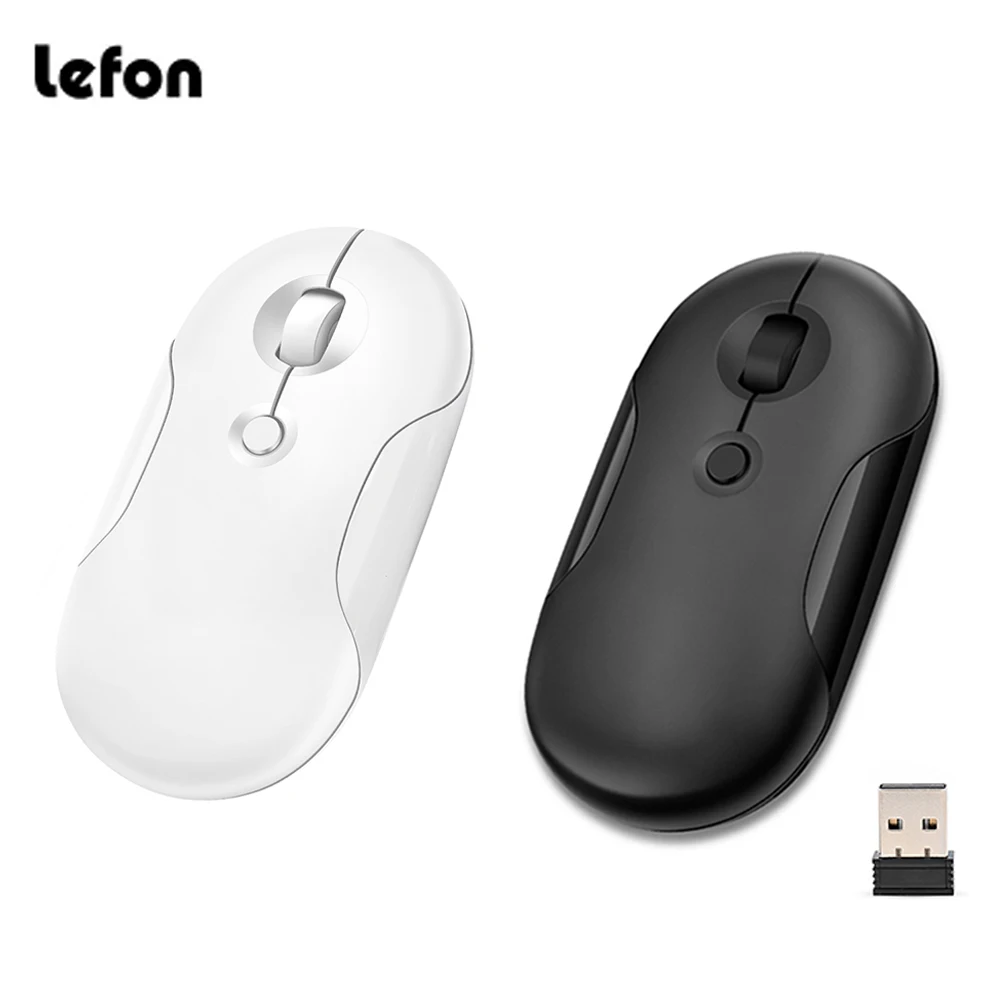 เลฟอน 2.4G เมาส์ไร้สายมินิคอนฟอร์ทีเบิลกริปเมาส์เงียบแบบชาร์จไฟได้ USB เมาส์เกมเมอร์สำหรับแล็ปท็อปเดสก์ท็อปสำนักงานใช้ในบ้าน