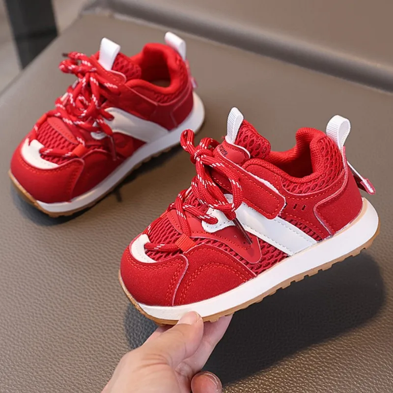 

Kids Walking Shoes Autumn New Girls' Mesh Breathable Sports Shoes Boys' Soft Sole Anti Slip Running Shoes Moral Training Shoes