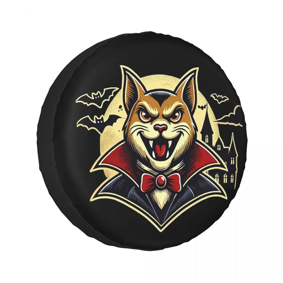 

Пользовательский чехол для запасного колеса Vampire Cat Loving Cat Owner на Хэллоуин для Jeep SUV RV 4WD, защитные чехлы для колес 4x4