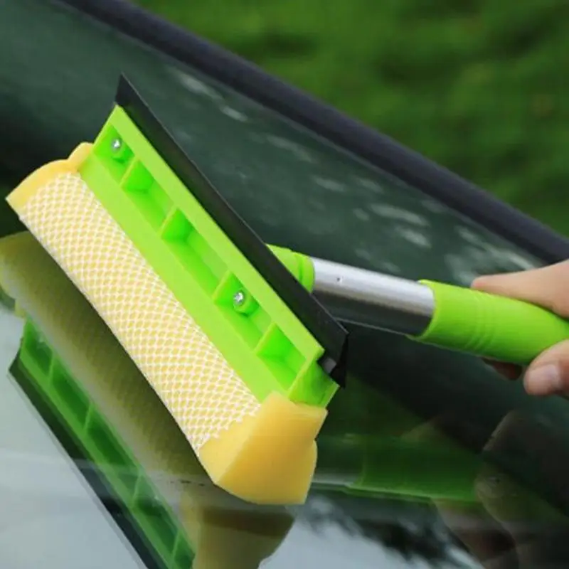 2 In 1 Window Cleaning Squeegee Heavy Duty Triple-Stage Wash Brush For RV Truck Boat and Campervan With Soft Sponges