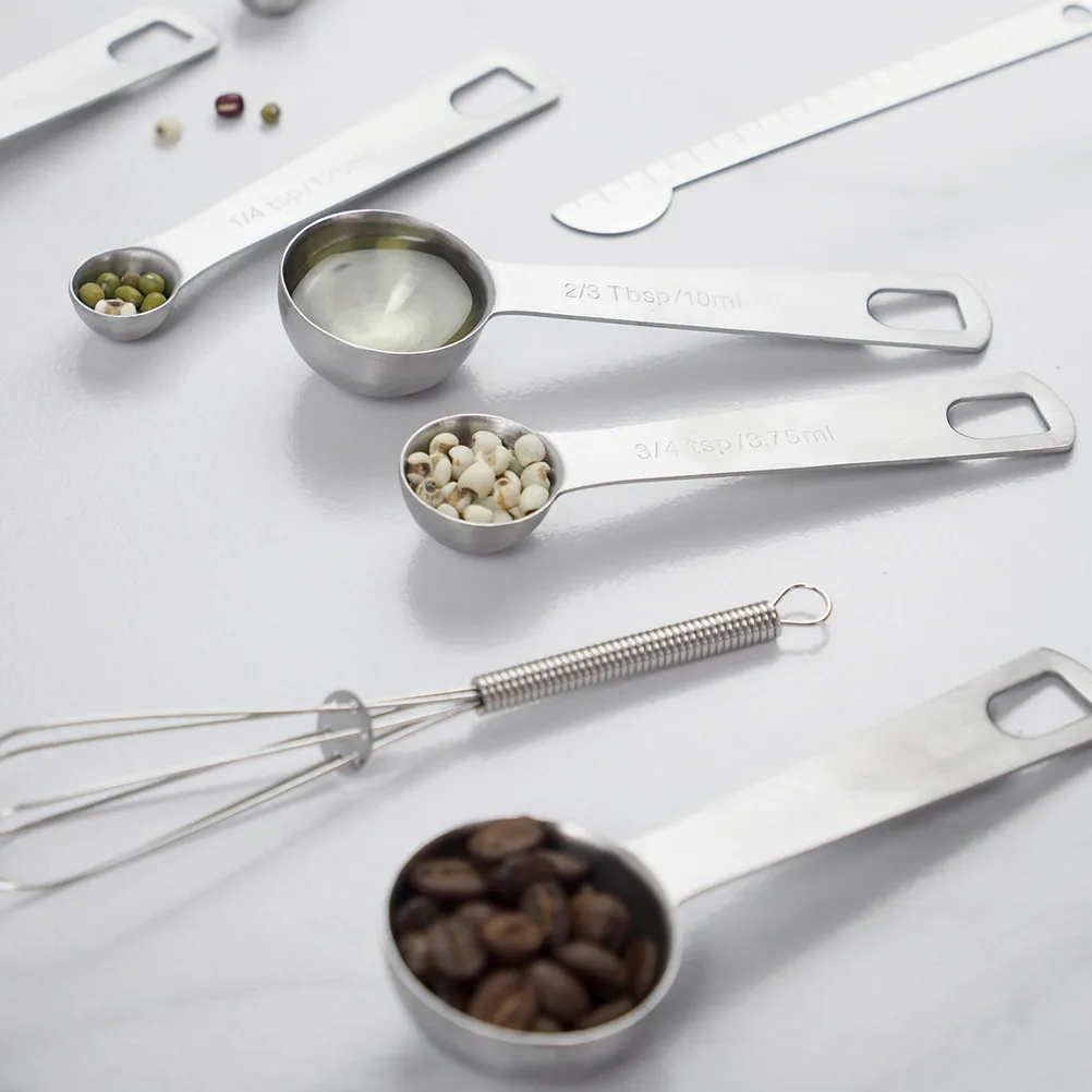Steel Round Scoop Metric Measuring Spoons Scoops Accurate Kitchen Supplies Stainless
