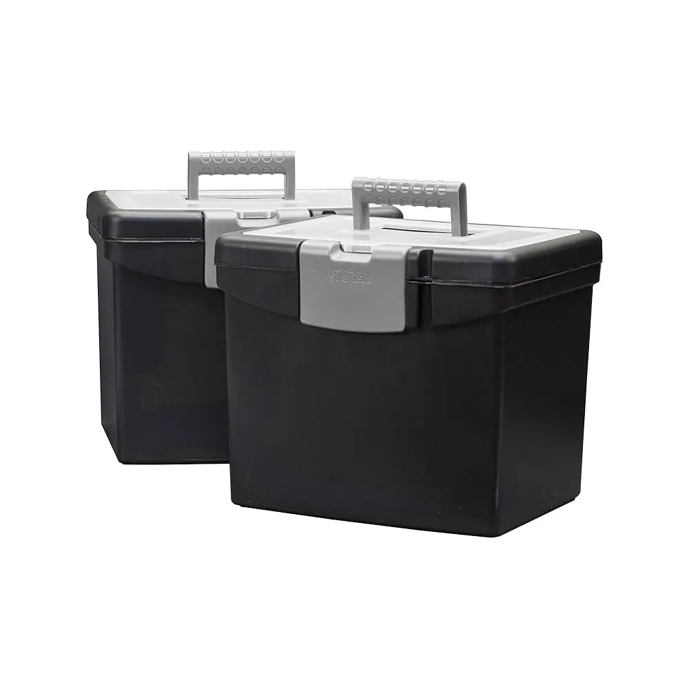 

Free Shipping-File Storage Box Translucent Storage Lid, Black, 2-Pack