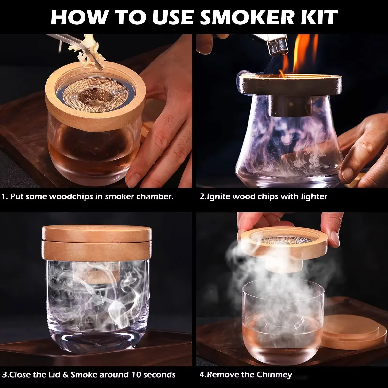 НОВЫЙ набор для коктейлей, бар – обзор и цена Smoker Box Wood Chip