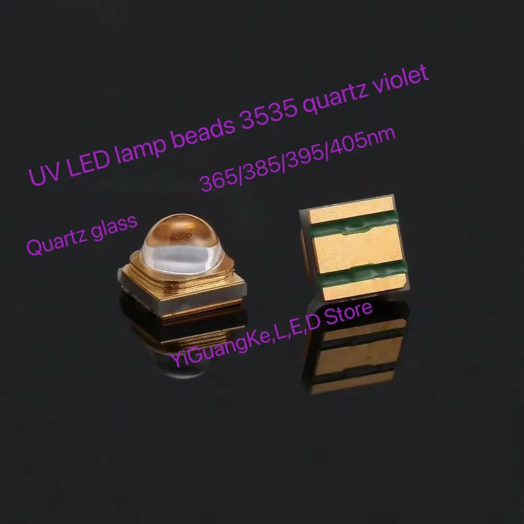 UV LED 3535 1-3W Luminous Angle 60° Quartz violet light  365/385/395/405nm curing printing nail beauty and currency detection