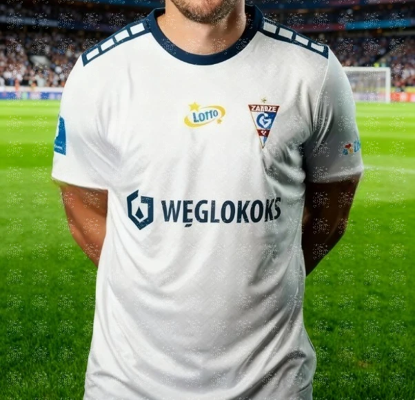 Gornik Zabrze Home Kit Concept Football Jersey Series Jersey Sports Style3D Digital للرجال والنساء والكبار والأطفال والآباء