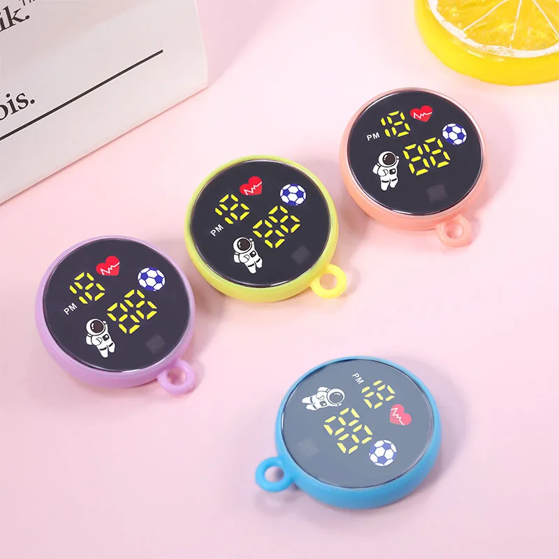 Creative Love LED Electronic Watch Astronaut Light Carrying Pendant Key Chain Watches Children Students Touch Waterproof
