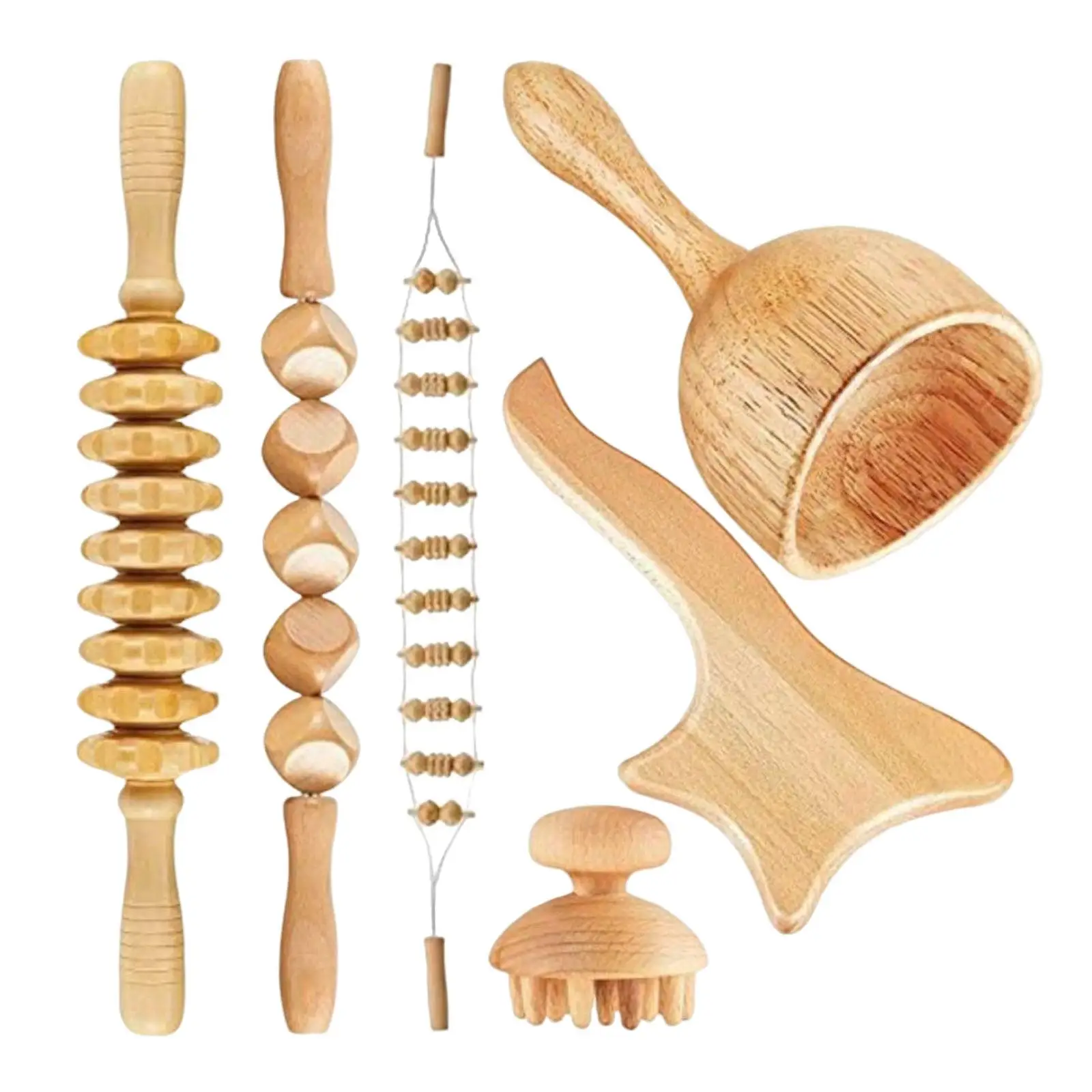 

Handheld Wood Therapy Massage Tools Gua Sha Roller Muscle Roller Fascia Massage