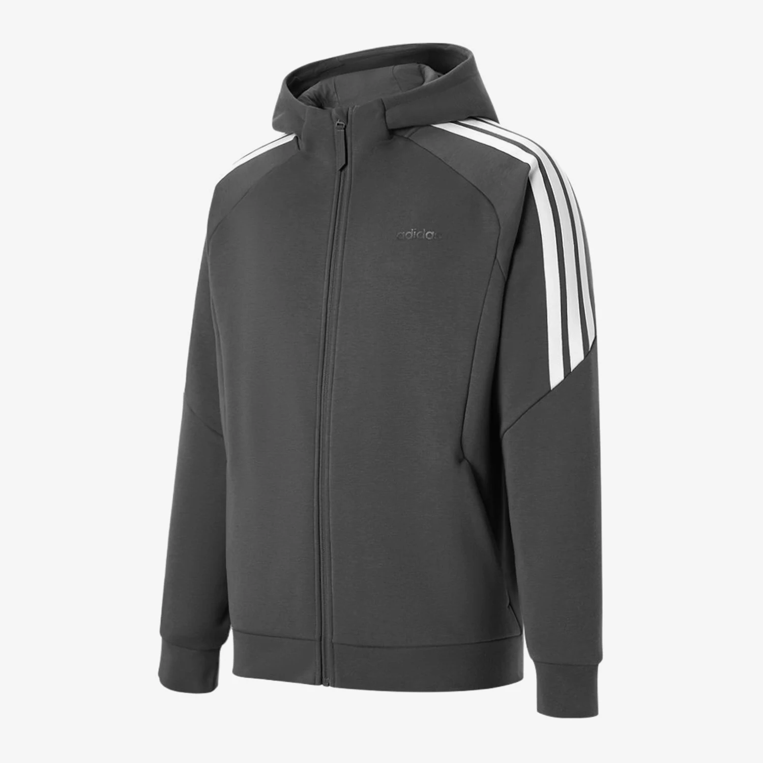 Adidas genuine autumn and winter men's velvet zipper long sleeved hooded jacket KQ7854