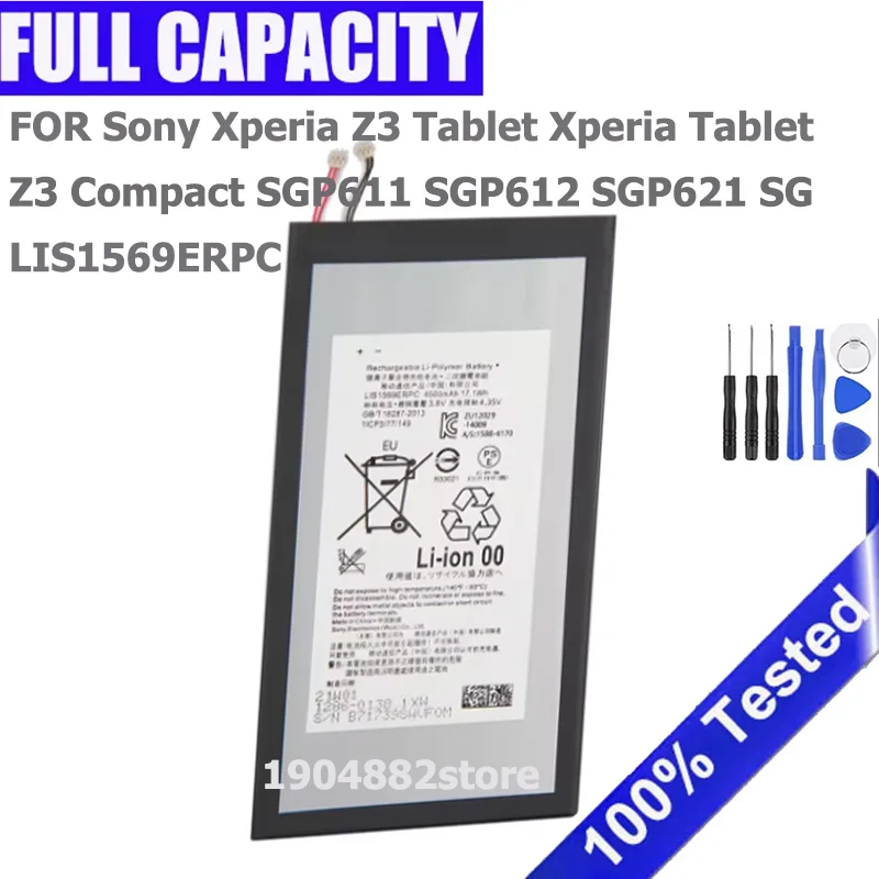 Batería para Sony Xperia Z3 Tablet Xperia Tablet Z3 Compact SGP612 SGP621 SG SGP611 LIS1569ERPC 4500mAh batería de repuesto