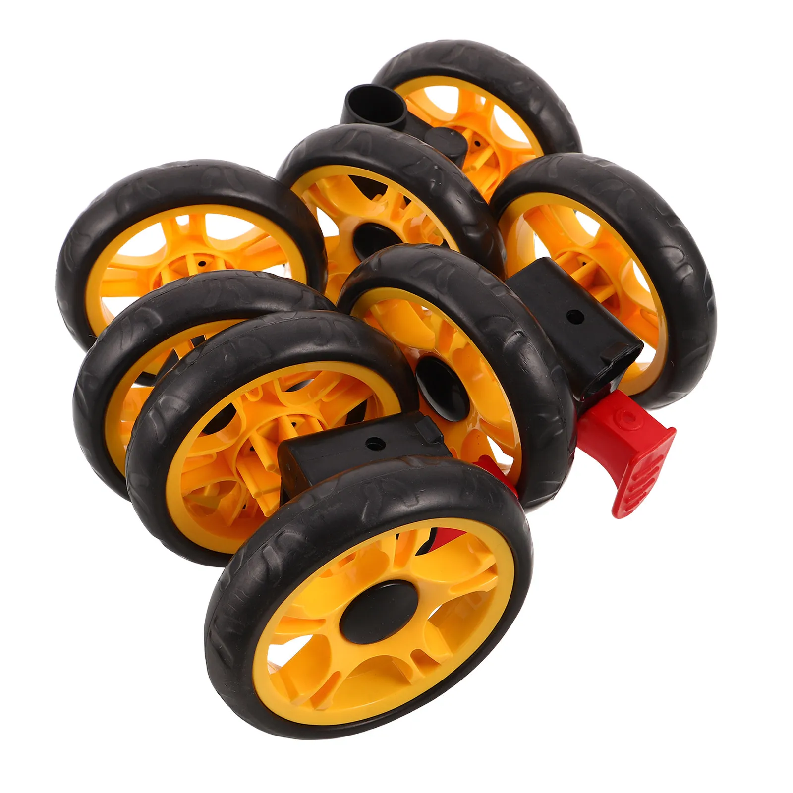 

4Pcs Baby Stroller Wheels Plastic Swivel Brake Set 12Cm Replacement Front Rear Pulley Swivel Wheel for Baby Cart Kids Carriage