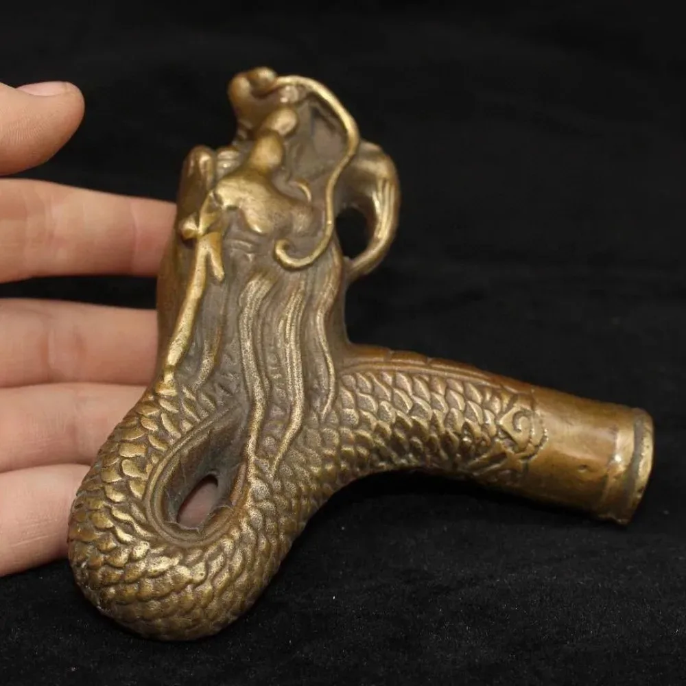 Collectible Zodiac Dragon-Head Cane Top Ornament
