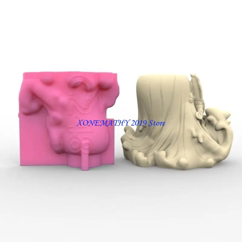 

F42F силиконовая форма для цветочного горшка, сочная кашпо, бетонная форма для горничной, бетонная цементная форма для DIY, для