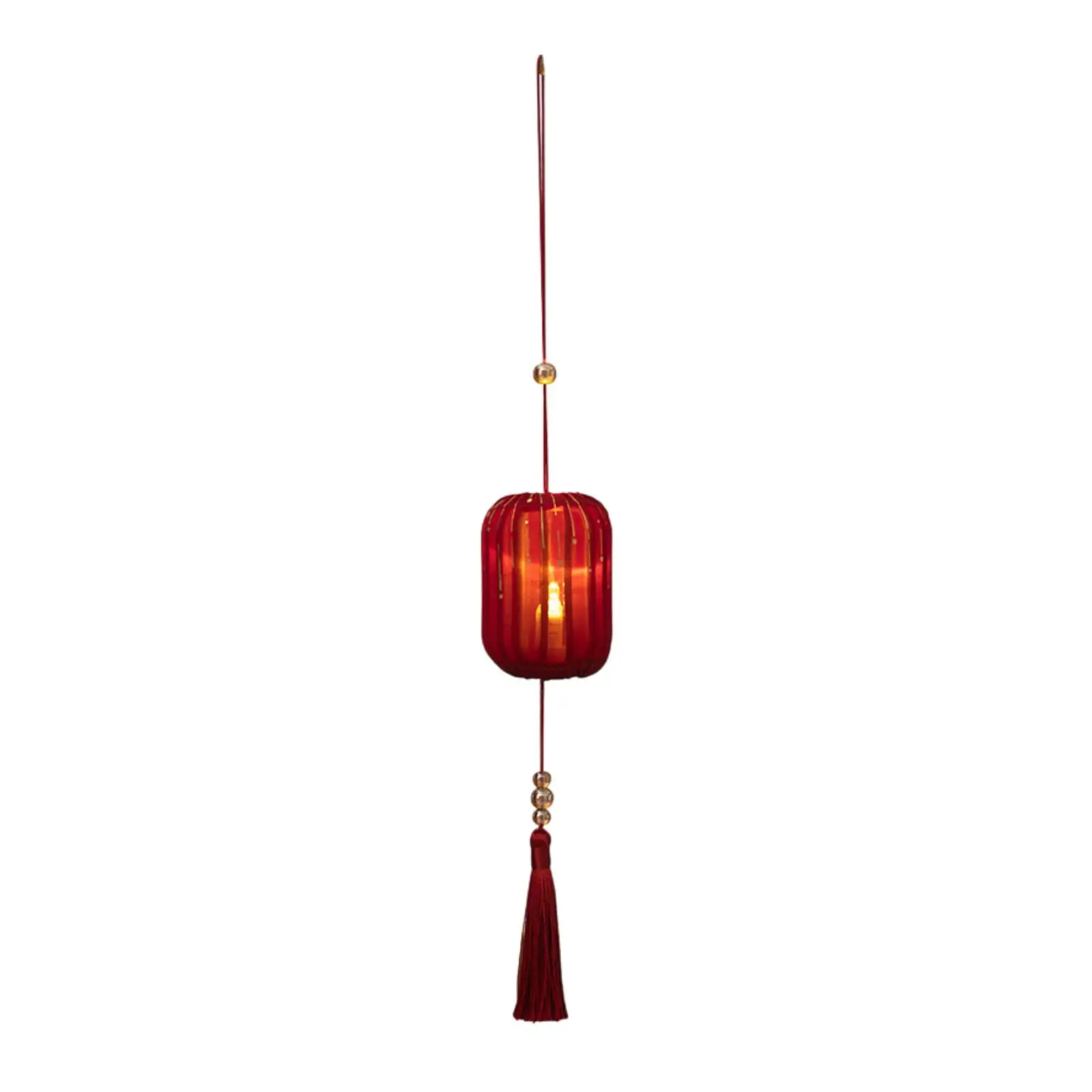 Lanterna luminosa suspensa de ano novo chinês, 14 polegadas, artesanato decorativo, lâmpada noturna com borla para sala de estar, multifuncional