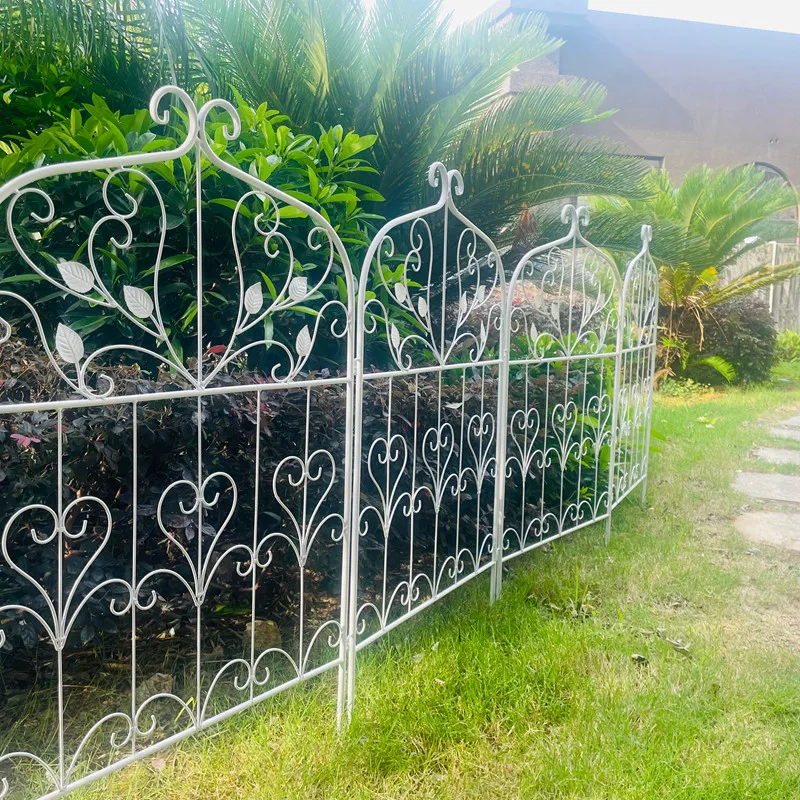 Vintage Iron Garden Fencing for Yard Decor Rustproof Small Border Edging Courtyard Flower Bed Fencing Patio Landscape Barrier