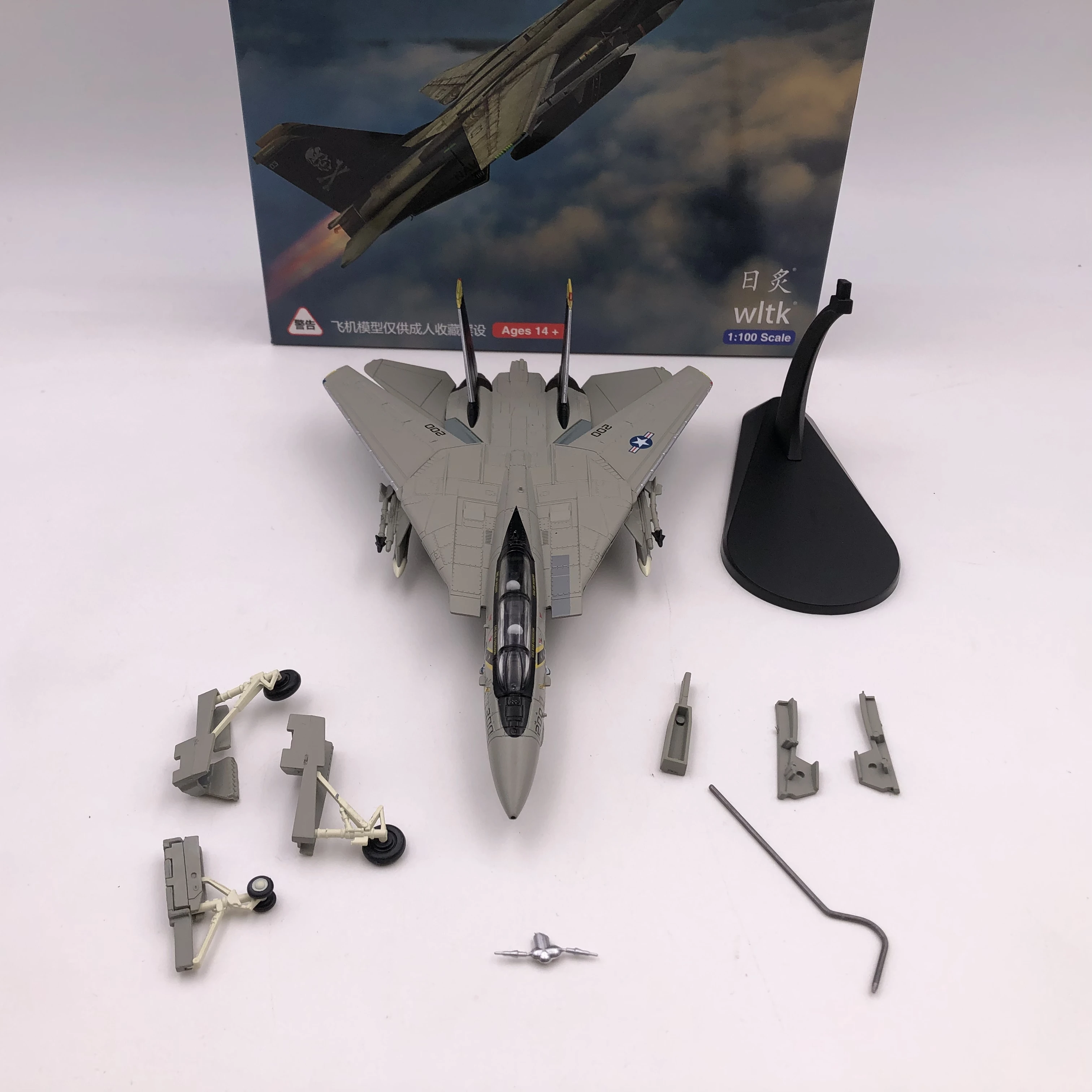 WLTK US Navy Grumman F-14D Tomcat VF-31 Tomcatters(variable-sweep wing) 1/100 Diecast Model