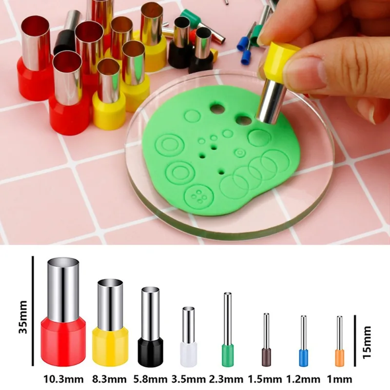 8/40pcs Clay Tools Mini Clay Cutters Earring Hole Hollow Round Cutter Pottery Tools Polymer Clay Tools Clay Extruder