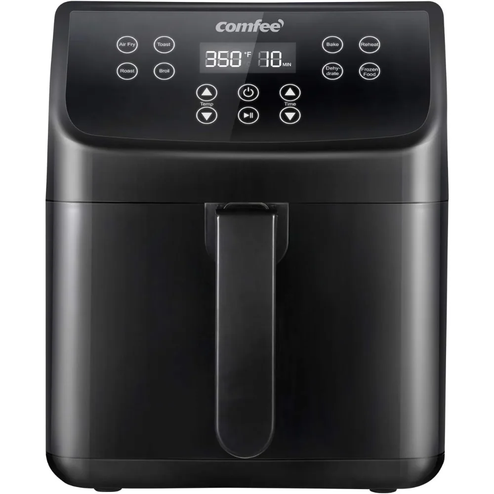 5.8Qt Digital Air Fryer, Toaster Oven & Oilless Cooker, 1700W with 8 Preset Functions, LED Touchscreen, Shake Reminder