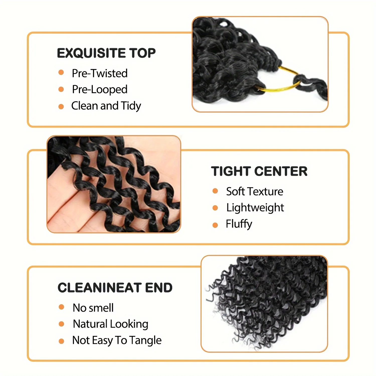 3 عبوات من وصلات الشعر الكروشيه GoGo Curl مقاس 10 بوصات، وضفائر صندوقية مسبقة الحلقات، وتجعيدات أفريقية صناعية بموجة المحيط، وألياف تتحمل درجات الحرارة العالية