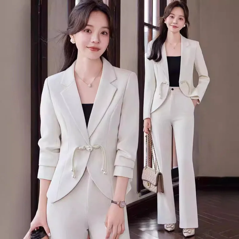 Red Suit Women's High Sense2024New Small Business Wear Temperament Goddess Style Suit Jacket Autumn