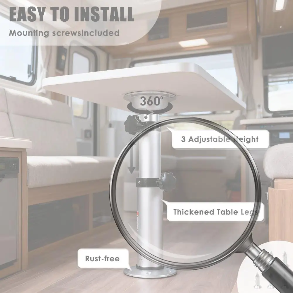 

3-уровневая пневматическая подставка для ножек стола, регулируемая подставка для стола, кронштейн с воздушным питанием, подставка для стола для автофургонов, лодок и яхт