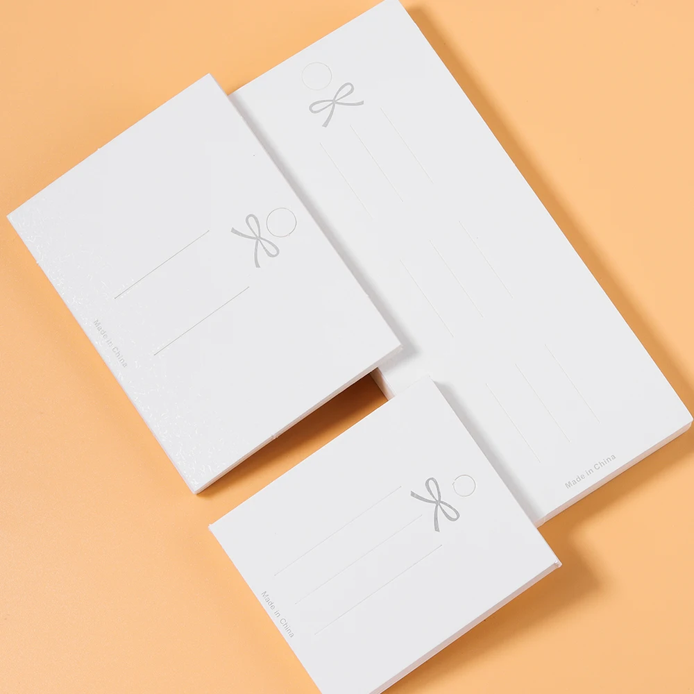 

50pcs Bow Print Hair Clip Display Cards for Little Girls' Hair Clips And Hair Tie Jewelry Packaging Cards White Display Cards