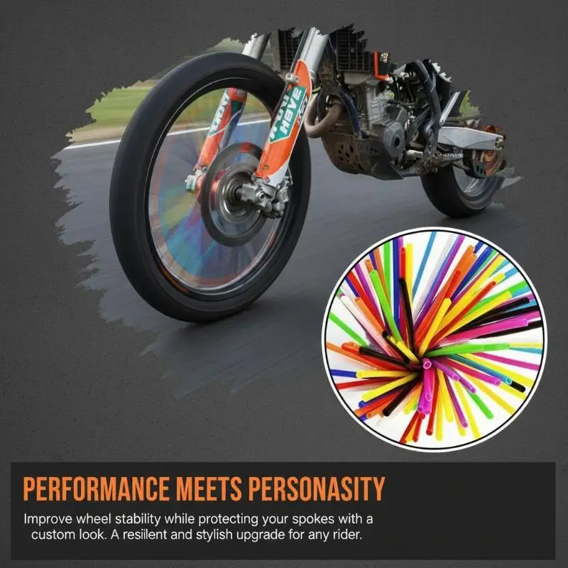 72PCS Universal Dirt Bike Spoke Wraps Multicolor Scratch Resistant Motorcycle Wheel Rim Spoke Covers for Off-road Use