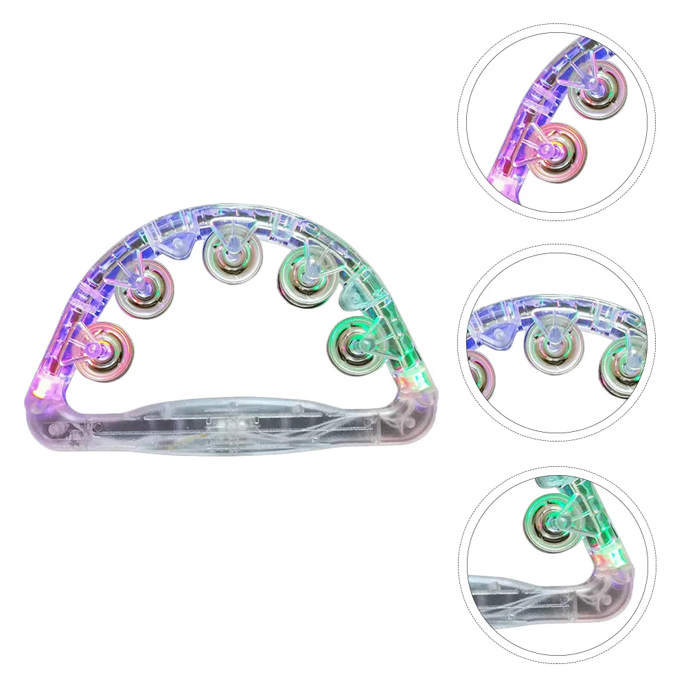 

2 Pcs Glowing Rattle Props Handheld Tambourine Creative Jingles Musical Instruments for Party Plastic