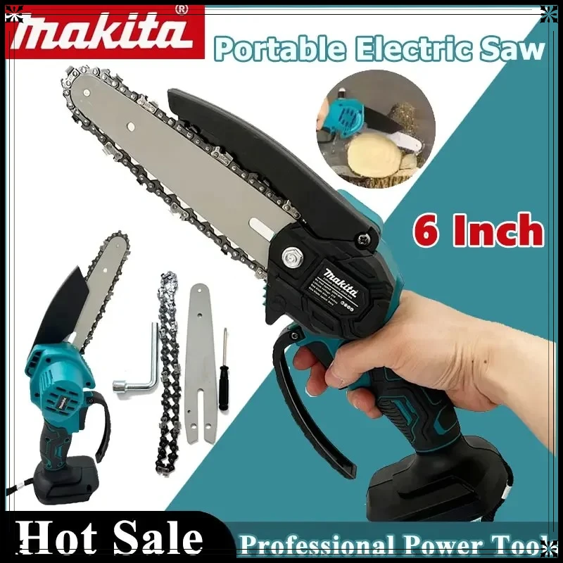 

Makita 6 Inch Chain Saw Electric Saw 18V Handheld Portable Wood Logging Chain saw Garden Pruning Wood Power Tool