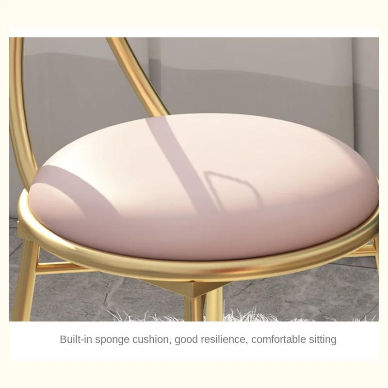 Borboleta encosto cadeira com veludo almofada, maquiagem Vanity Stool, luxo minimalista, perfeito para sala de jantar e quarto