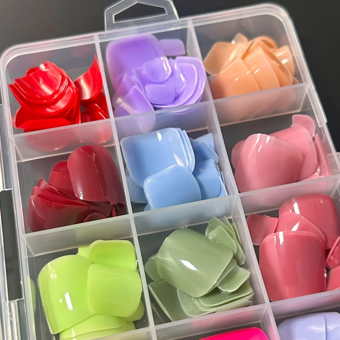 288pcs Solid Color Glossy Press On Toe Nails 15colors Macaron Short Square Full Coverage False Toenails For Women Nails Decor